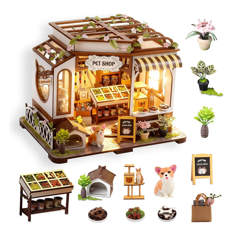 Diy Tienda de Mascotas Miniatura