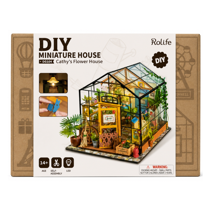 Diy Casa de Flores Miniatura