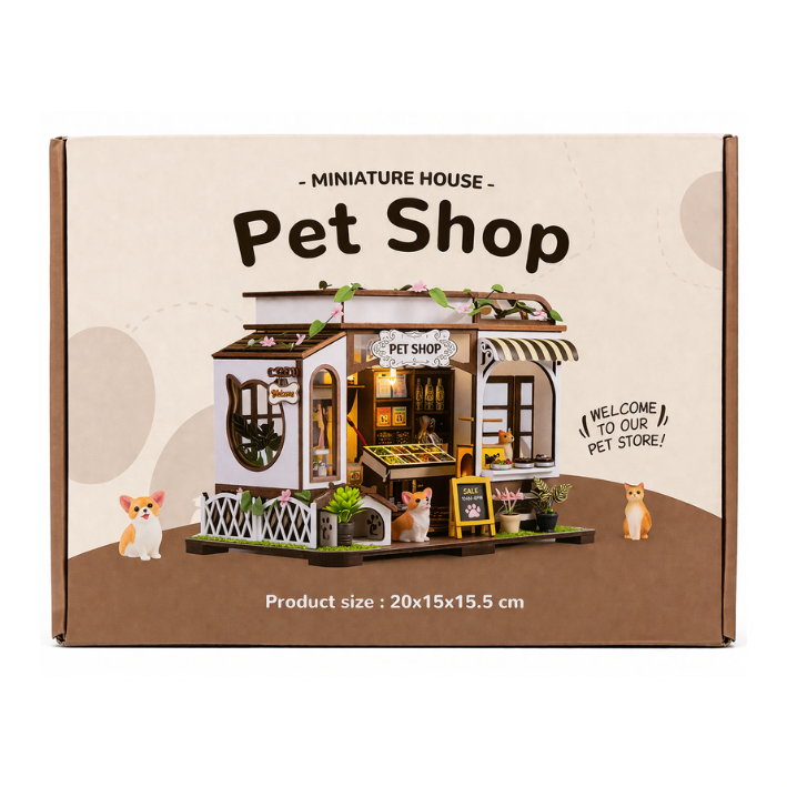 Diy Tienda de Mascotas Miniatura